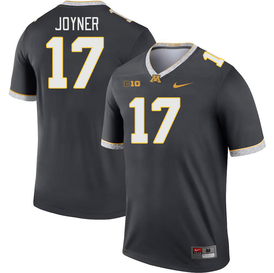Men #17 Jah Joyner Minnesota Golden Gophers College Football Jerseys Stitched-Charcoal
